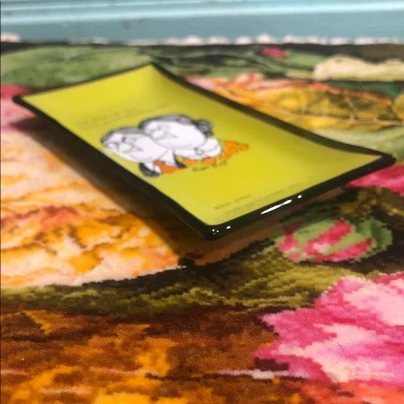 Vintage Kitsch Home Art Enamel Humorous Trinket Tray - Picture 4 of 9